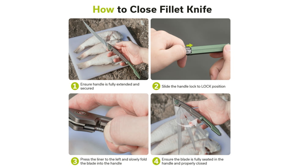 CIVIVI Shawka Fillet Folding Knife, 5.81in, 14C28N, Fillet, Aluminum Gray/Green Handle, C22029B3