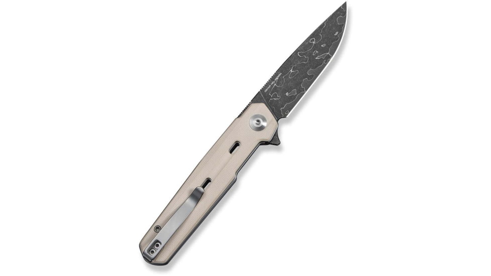 CIVIVI Navo Flipper Knife Ivory G10 Handle 3.25inch Damascus Blade