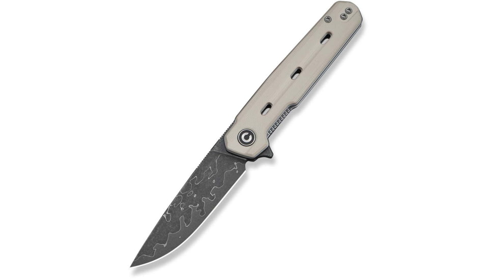 CIVIVI Navo Flipper Knife Ivory G10 Handle 3.25inch Damascus Blade