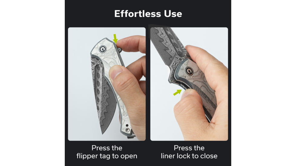 CIVIVI Voidflare Flipper Knife G10 With Aluminum Foil Handle 2.92inch Damascus Blade