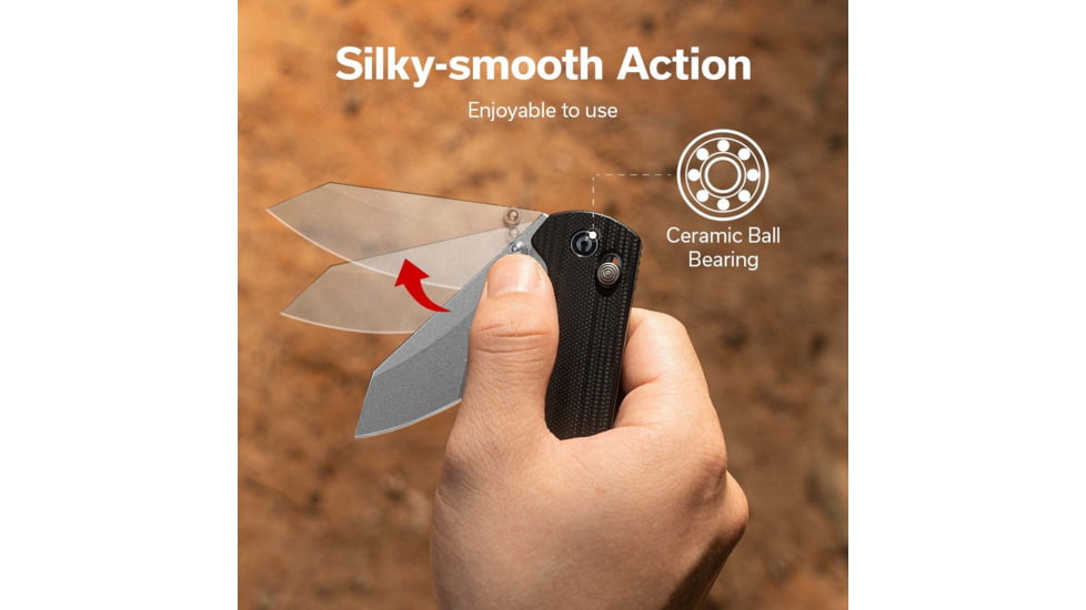 CIVIVI Yonder Thumb Stud &amp; Crossbar Lock Knife Black G10 Handle