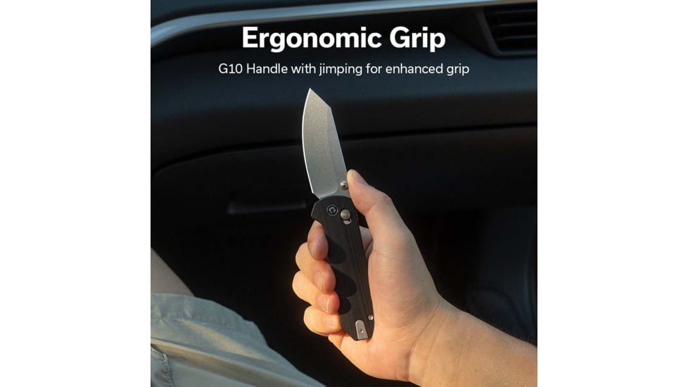 CIVIVI Yonder Thumb Stud &amp; Crossbar Lock Knife Black G10 Handle