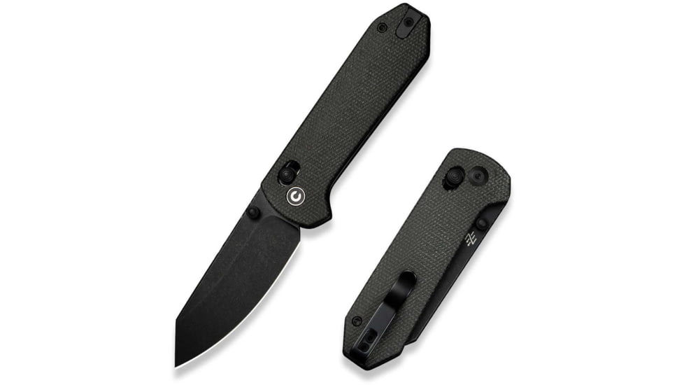 CIVIVI Yonder Thumb Stud &amp; Crossbar Lock Knife Dark Green Canvas Micarta Handle