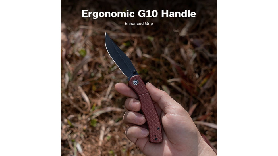 CIVIVI Clingman Front Flipper &amp; Thumb Stud Knife G10 Handle 2.99inch Nitro-v Blade C23065-2 - C23065-2