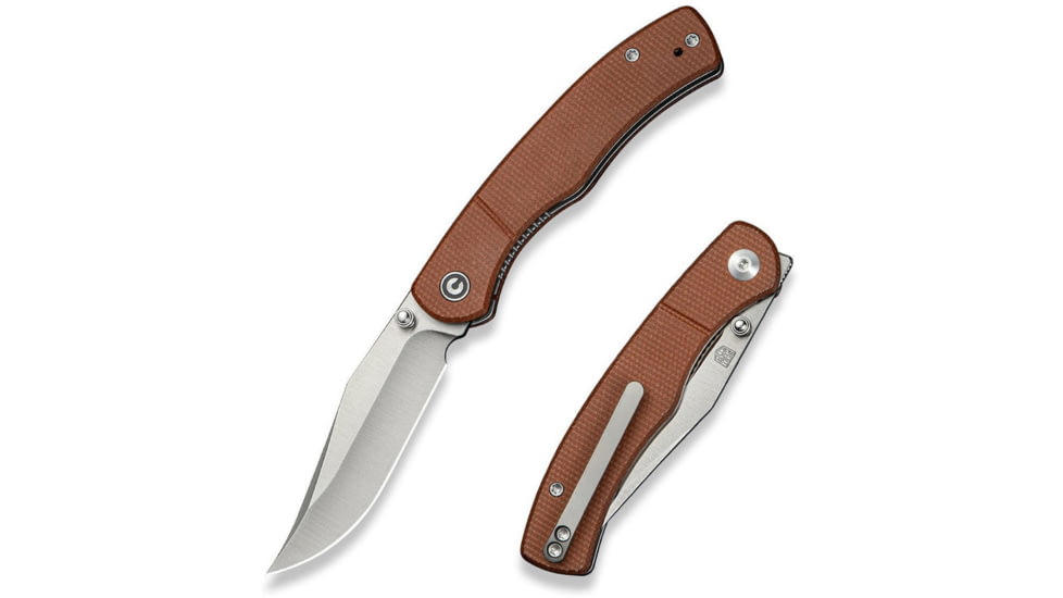 CIVIVI Clingman Front Flipper &amp; Thumb Stud Knife Micarta Handle 2.99inch Nitro-v Blade C23065-3 - C23065-3