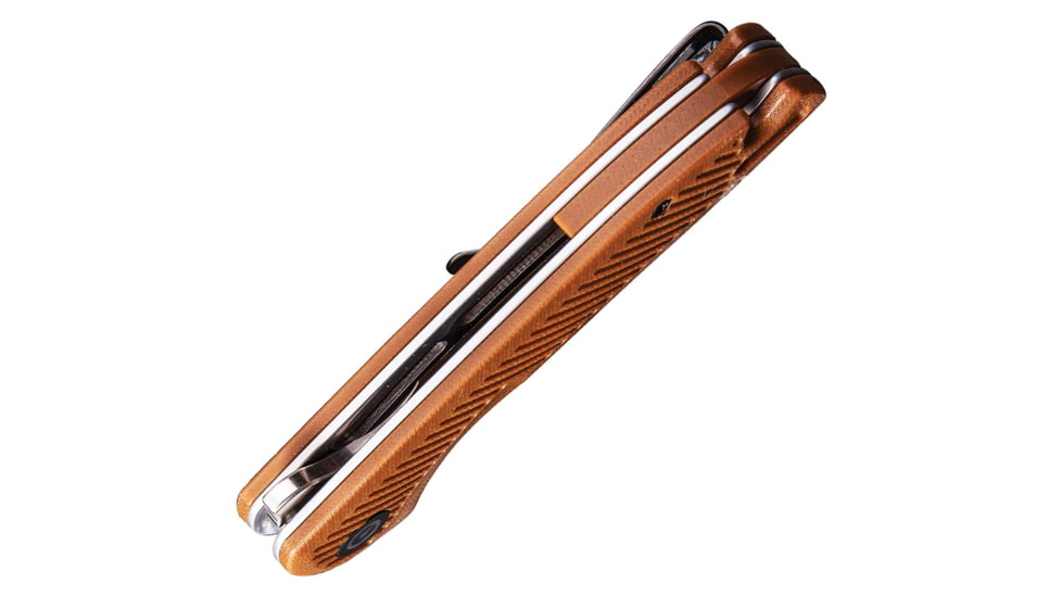 CIVIVI Durus Linerlock Brown G10 Folding Knife, 3in Satin D2 Tool Steel Blade, Brown G10, C906-B
