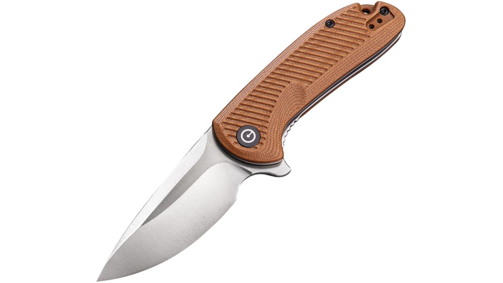 CIVIVI Durus Linerlock Brown G10 Folding Knife, 3in Satin D2 Tool Steel Blade, Brown G10, C906-B