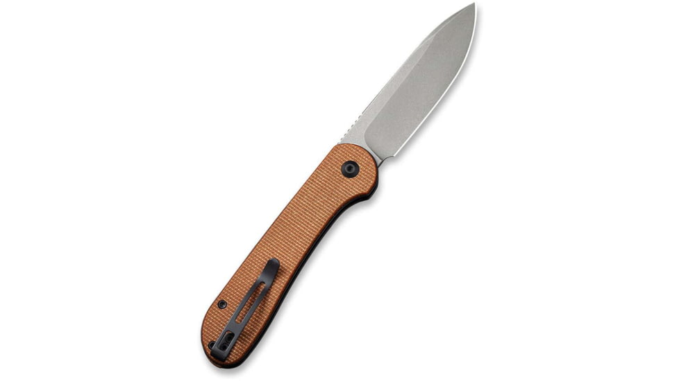 CIVIVI Elementum Folding Knife, 3.47in, Carbon Steel, Micarta Handle, Brown/Gray, C2103D