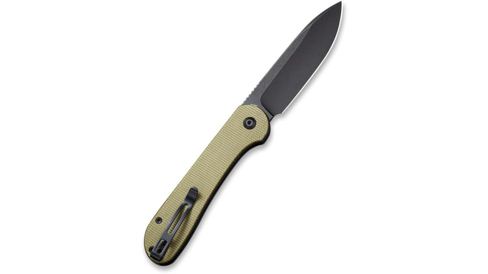 CIVIVI Elementum Folding Knife, 3.47in, Carbon Steel, Micarta Handle, Olive/Black, C2103B