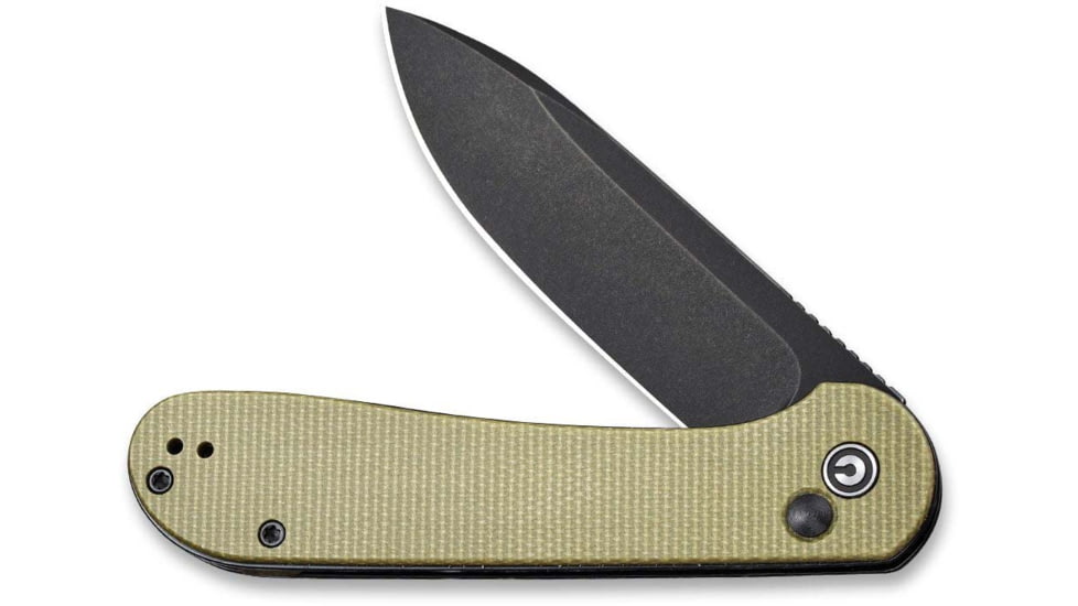 CIVIVI Elementum Folding Knife, 3.47in, Carbon Steel, Micarta Handle, Olive/Black, C2103B