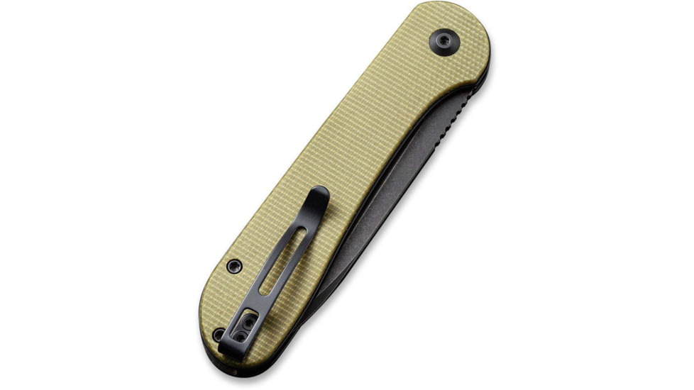 CIVIVI Elementum Folding Knife, 3.47in, Carbon Steel, Micarta Handle, Olive/Black, C2103B
