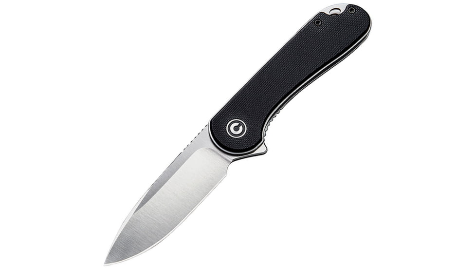CIVIVI Elementum Linerlock Black Folding Knife, 3 satin finish D2 tool steel blade, Black G10 handle, C907A