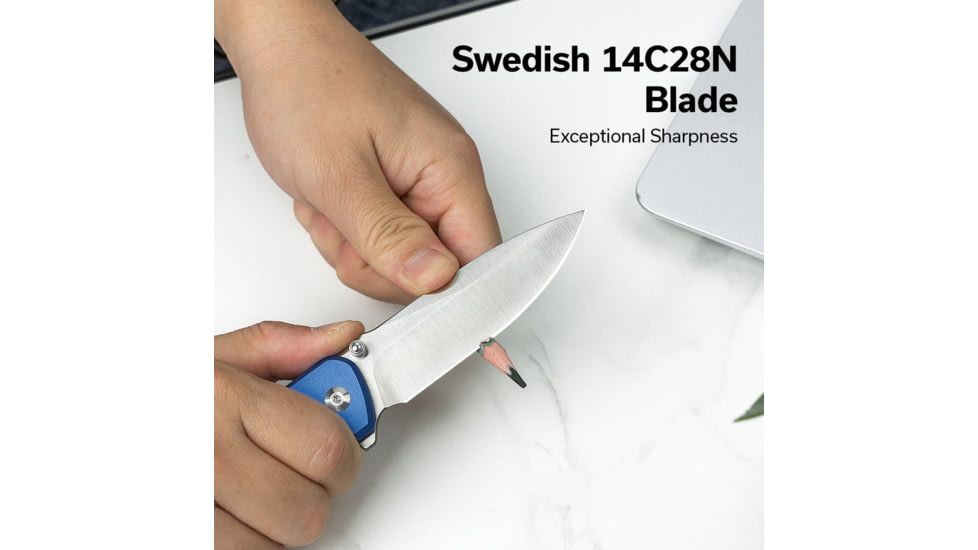 CIVIVI Hyperpulse Flipper &amp; Thumb Stud &amp; Button Lock Knife Aluminum Handle 3.5inch 14c28n Blade C23087a-2 - C23087A-2