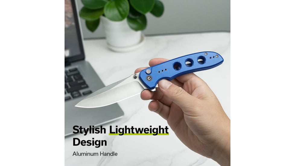 CIVIVI Hyperpulse Flipper &amp; Thumb Stud &amp; Button Lock Knife Aluminum Handle 3.5inch 14c28n Blade C23087a-2 - C23087A-2