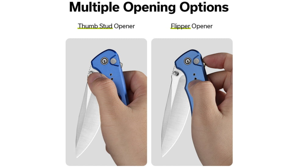 CIVIVI Hyperpulse Flipper &amp; Thumb Stud &amp; Button Lock Knife Aluminum Handle 3.5inch 14c28n Blade C23087a-2 - C23087A-2