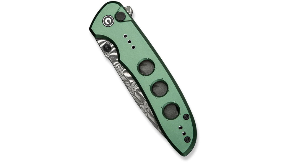CIVIVI Hyperpulse Flipper &amp; Thumb Stud &amp; Button Lock Knife Aluminum Handle 3.5inch Damascus Blade C23087a-ds1 - C23087A-DS1