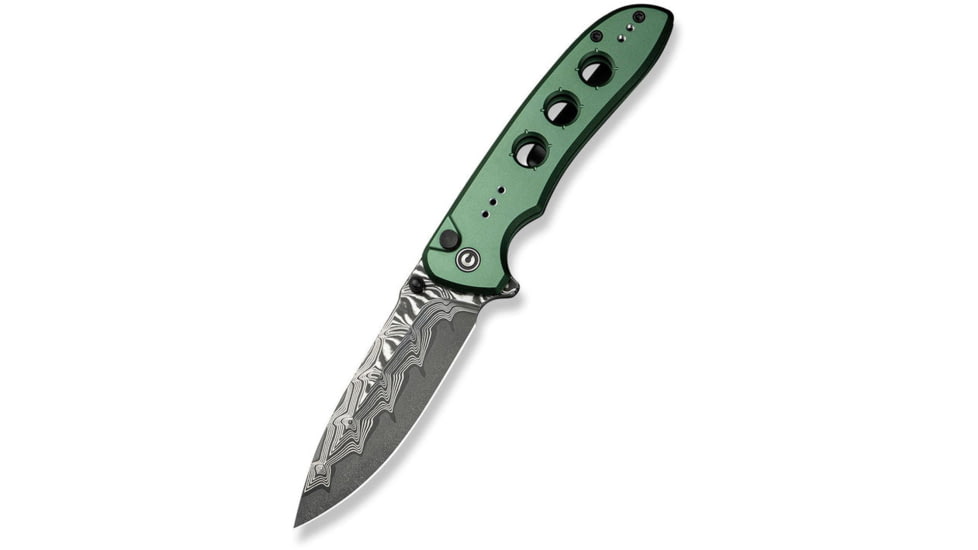 CIVIVI Hyperpulse Flipper &amp; Thumb Stud &amp; Button Lock Knife Aluminum Handle 3.5inch Damascus Blade C23087a-ds1 - C23087A-DS1
