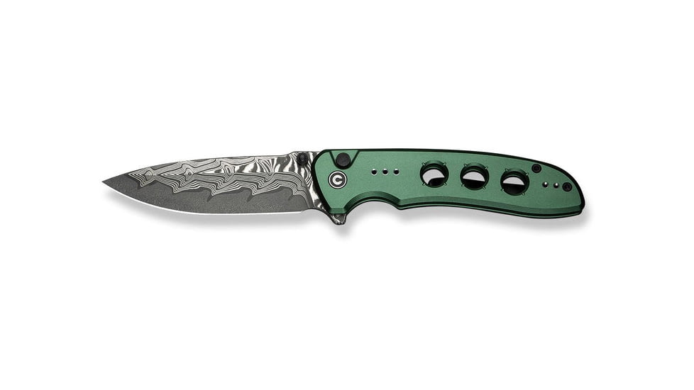 CIVIVI Hyperpulse Flipper &amp; Thumb Stud &amp; Button Lock Knife Aluminum Handle 3.5inch Damascus Blade C23087a-ds1 - C23087A-DS1