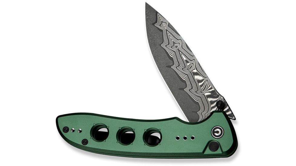 CIVIVI Hyperpulse Flipper &amp; Thumb Stud &amp; Button Lock Knife Aluminum Handle 3.5inch Damascus Blade C23087a-ds1 - C23087A-DS1