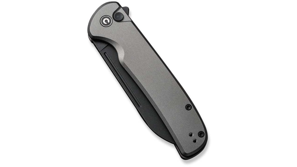 CIVIVI Chevalier Folding Knife, 3.4in, Carbon Steel, Sheepsfoot Blade, Aluminum Gray Handle, C20022B3