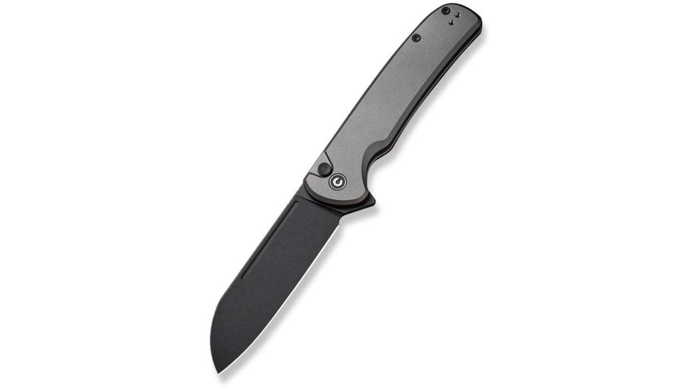 CIVIVI Chevalier Folding Knife, 3.4in, Carbon Steel, Sheepsfoot Blade, Aluminum Gray Handle, C20022B3