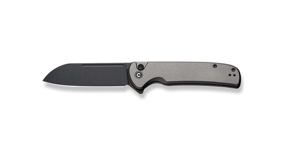 CIVIVI Chevalier Folding Knife, 3.4in, Carbon Steel, Sheepsfoot Blade, Aluminum Gray Handle, C20022B3