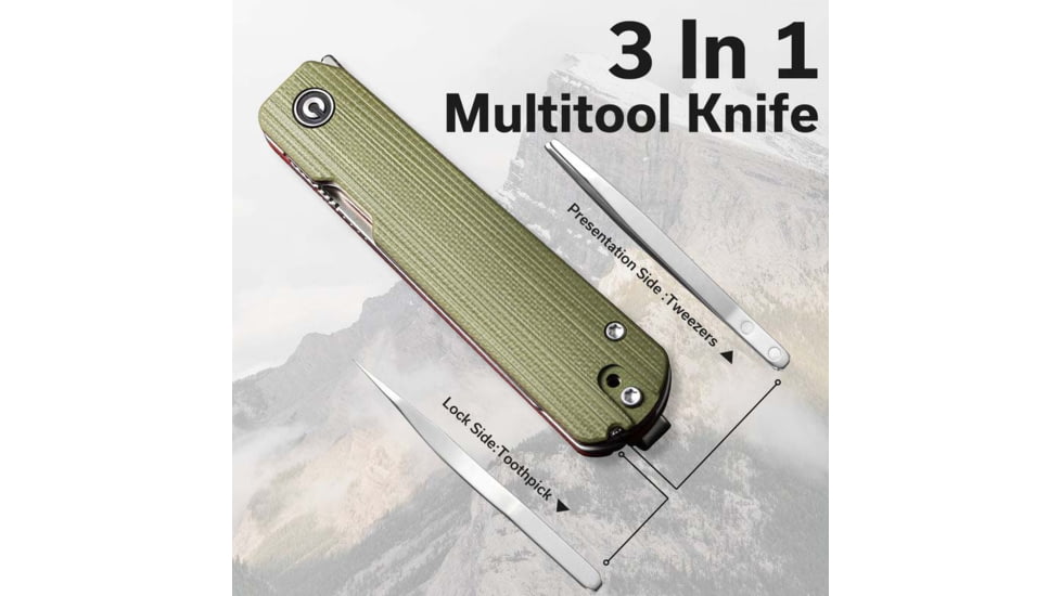 Civivi Sendy Flipper Assisted Opening Folding Knife 2.83 in, Nitro-V, Spey Point Blade, G10 Green/Red Handle, C21004B1CP