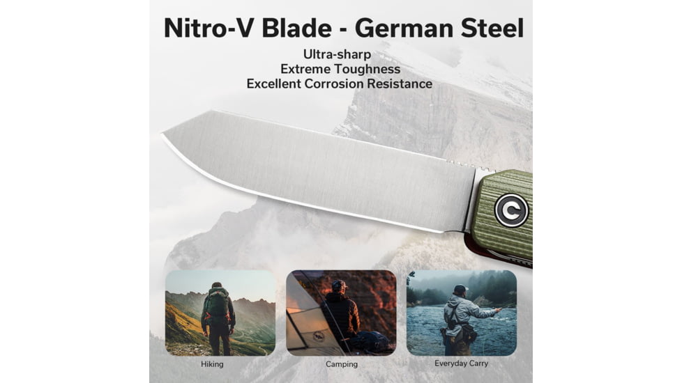 Civivi Knife Sendy 2.83 Milled Green/red G-10 Satin