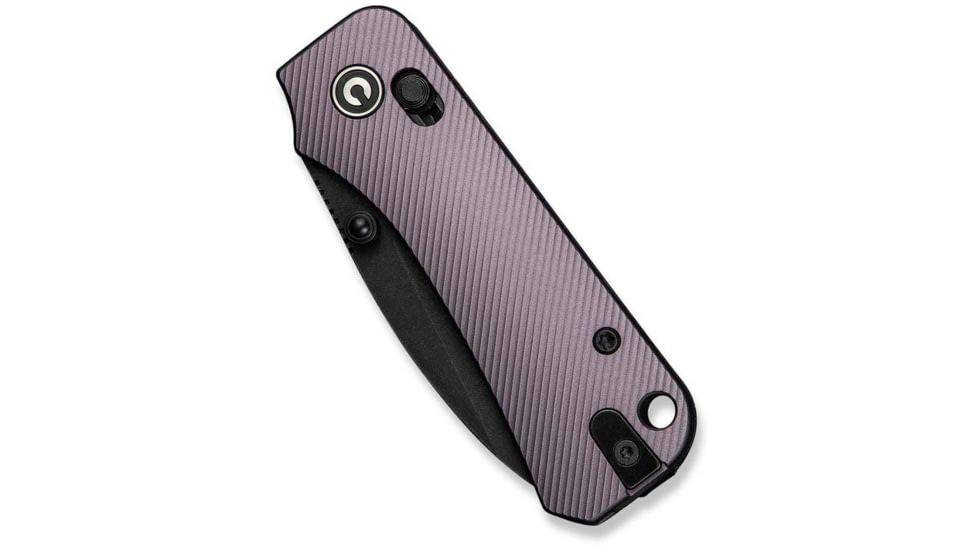 Civivi Knives Baby Banter 2 2.34: Folding Drop Point Plain Black Stonewashed Nitro-V Steel Blade, Purple Textured Aluminum Handle,C23074-2