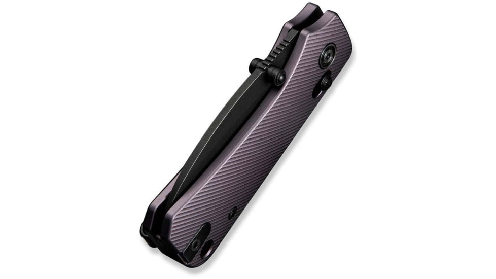 Civivi Knives Baby Banter 2 2.34: Folding Drop Point Plain Black Stonewashed Nitro-V Steel Blade, Purple Textured Aluminum Handle,C23074-2