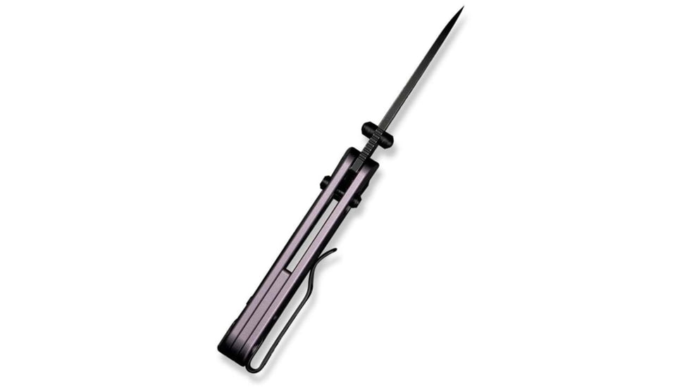 Civivi Knives Baby Banter 2 2.34: Folding Drop Point Plain Black Stonewashed Nitro-V Steel Blade, Purple Textured Aluminum Handle,C23074-2