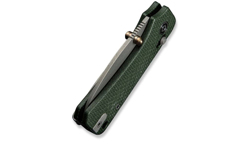 Civivi Knives Baby Banter 2 2.34 Folding Drop Point Plain Gray Stonewashed Nitro-V Steel Blade, Green Textured Canvas Micarta Handle,C23074-3