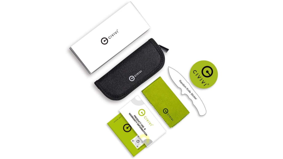 Civivi Knives Baby Banter 2 2.34 Folding Drop Point Plain Gray Stonewashed Nitro-V Steel Blade, Green Textured Canvas Micarta Handle,C23074-3