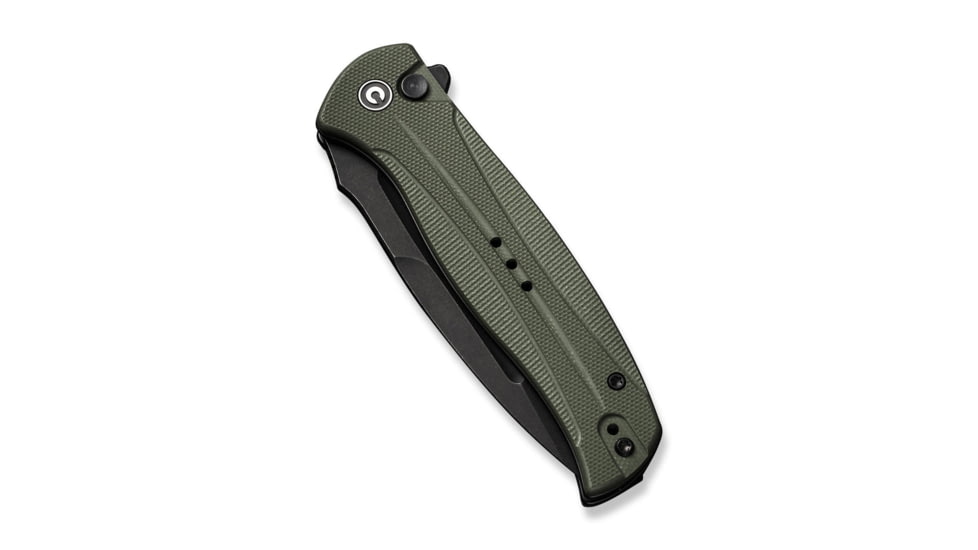 Civivi Knives Incindie 3.48 Folding Spear Point Plain Black Stonewashed 14C28N Steel Blade, OD Green Textured G10 Handle,C23053-2