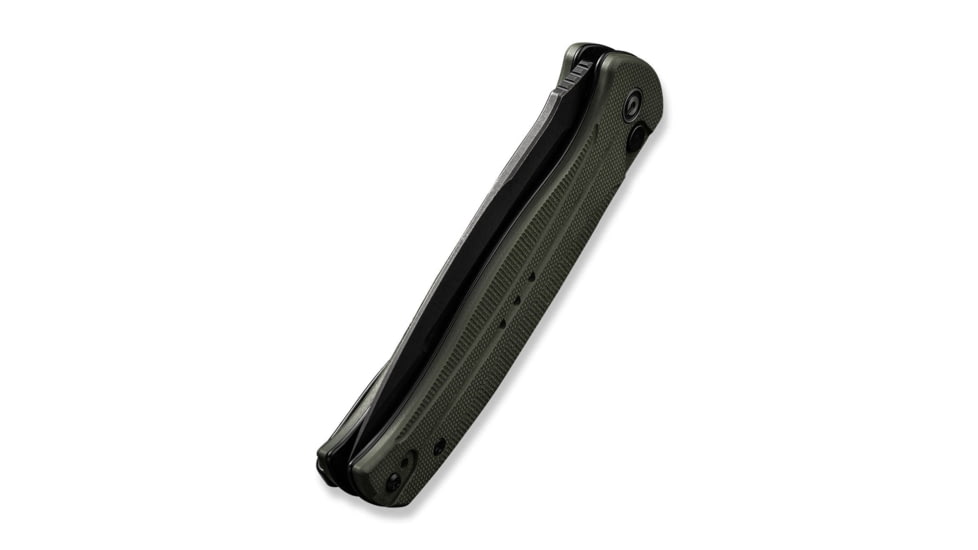 Civivi Knives Incindie 3.48 Folding Spear Point Plain Black Stonewashed 14C28N Steel Blade, OD Green Textured G10 Handle,C23053-2