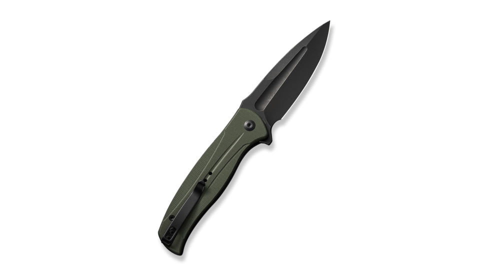 Civivi Knives Incindie 3.48 Folding Spear Point Plain Black Stonewashed 14C28N Steel Blade, OD Green Textured G10 Handle,C23053-2