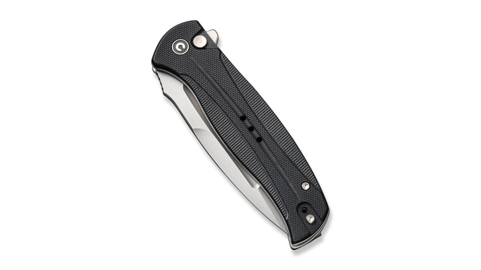 Civivi Knives Incindie 3.48 Folding Spear Point Plain Stonewashed 14C28N Steel Blade, Black Textured G10 Handle,C23053-3