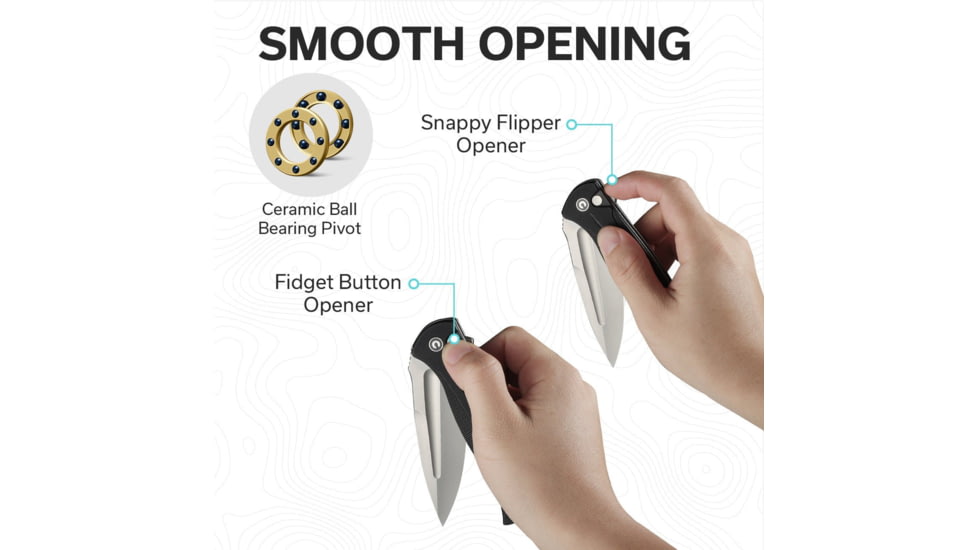 Civivi Knives Incindie 3.48 Folding Spear Point Plain Stonewashed 14C28N Steel Blade, Black Textured G10 Handle,C23053-3