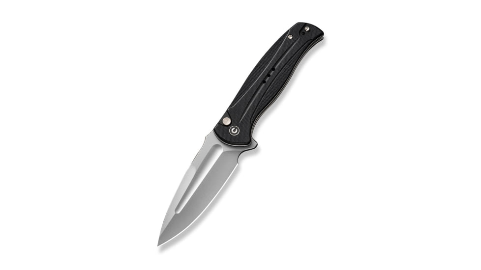 Civivi Knives Incindie 3.48 Folding Spear Point Plain Stonewashed 14C28N Steel Blade, Black Textured G10 Handle,C23053-3