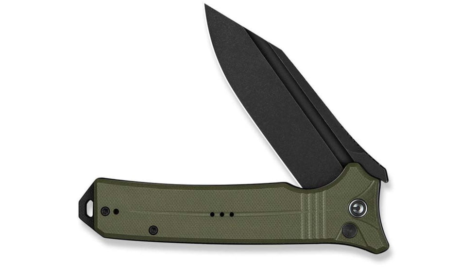 Civivi Knives Neurohaptic EDC 3.74 Folding Clip Point Plain Black Stonewashed Nitro-V Steel Blade, OD Green Textured G10 Handle,C23080-3