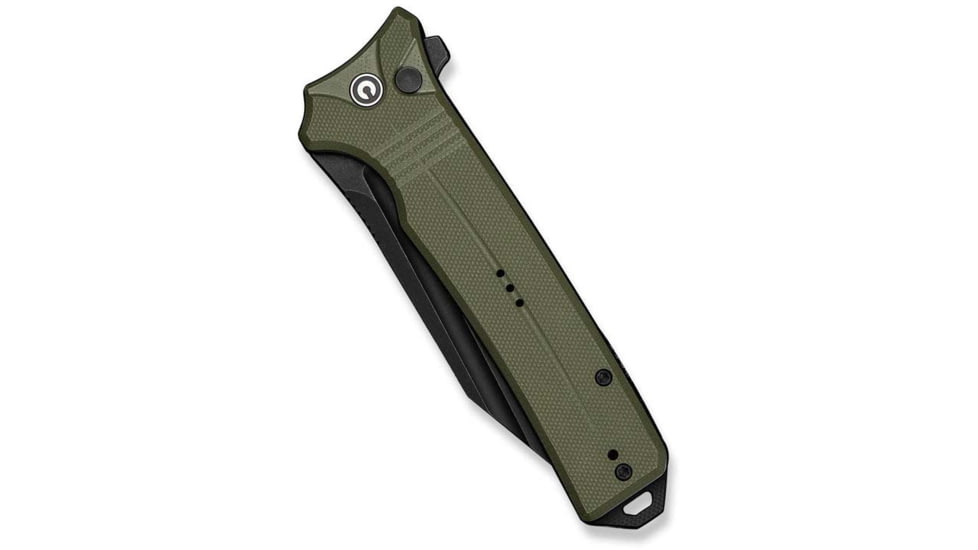 Civivi Knives Neurohaptic EDC 3.74 Folding Clip Point Plain Black Stonewashed Nitro-V Steel Blade, OD Green Textured G10 Handle,C23080-3