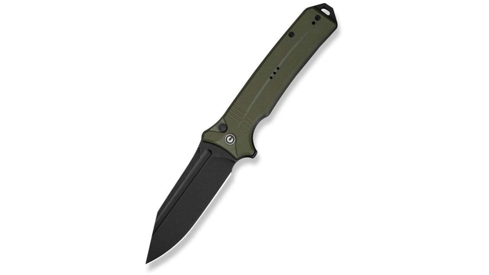 Civivi Knives Neurohaptic EDC 3.74 Folding Clip Point Plain Black Stonewashed Nitro-V Steel Blade, OD Green Textured G10 Handle,C23080-3