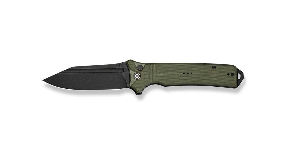 Civivi Knives Neurohaptic EDC 3.74 Folding Clip Point Plain Black Stonewashed Nitro-V Steel Blade, OD Green Textured G10 Handle,C23080-3