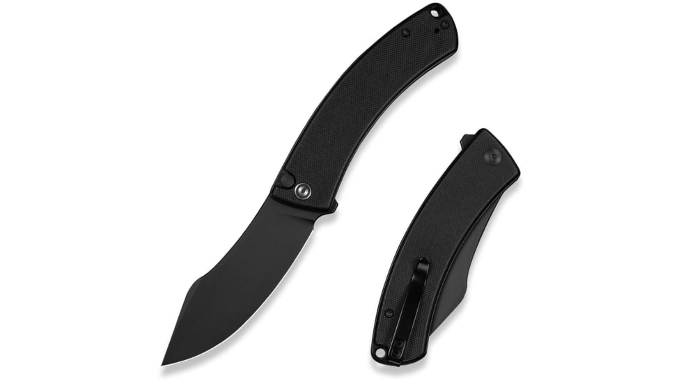 CIVIVI Outlaw Muk Flipper &amp; Button Lock Knife Black G10 Handle 3.47inch Black Stonewashed 14c28n Blade