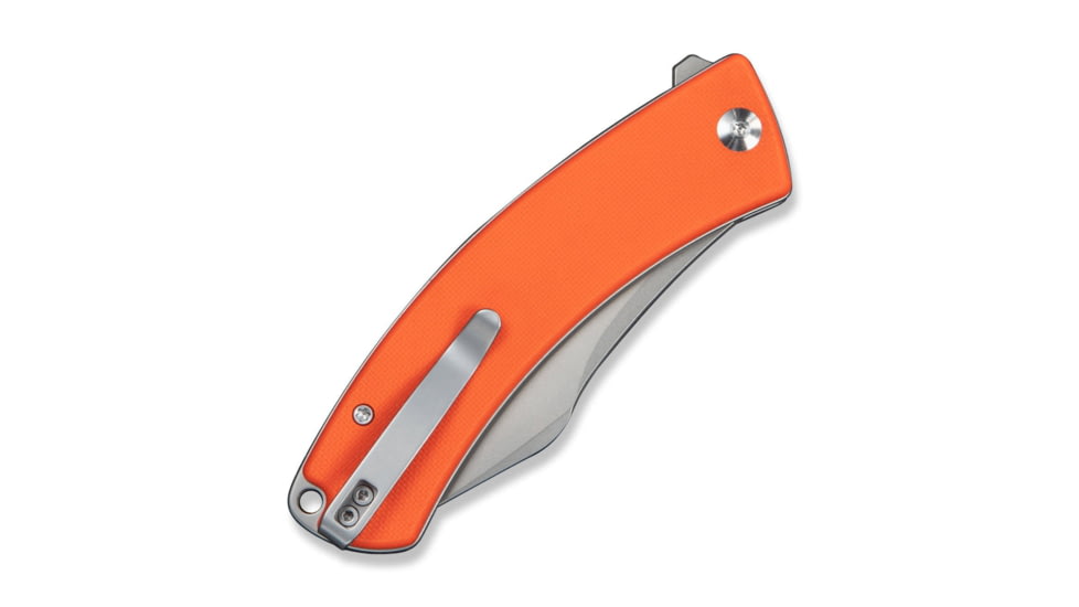 CIVIVI Outlaw Muk Flipper &amp; Button Lock Knife Orange G10 Handle 3.47inch Stonewashed 14c28n Blade