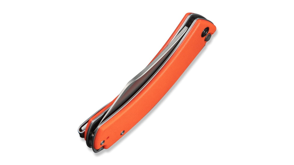 CIVIVI Outlaw Muk Flipper &amp; Button Lock Knife Orange G10 Handle 3.47inch Stonewashed 14c28n Blade
