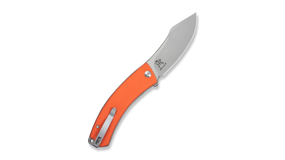 CIVIVI Outlaw Muk Flipper &amp; Button Lock Knife Orange G10 Handle 3.47inch Stonewashed 14c28n Blade