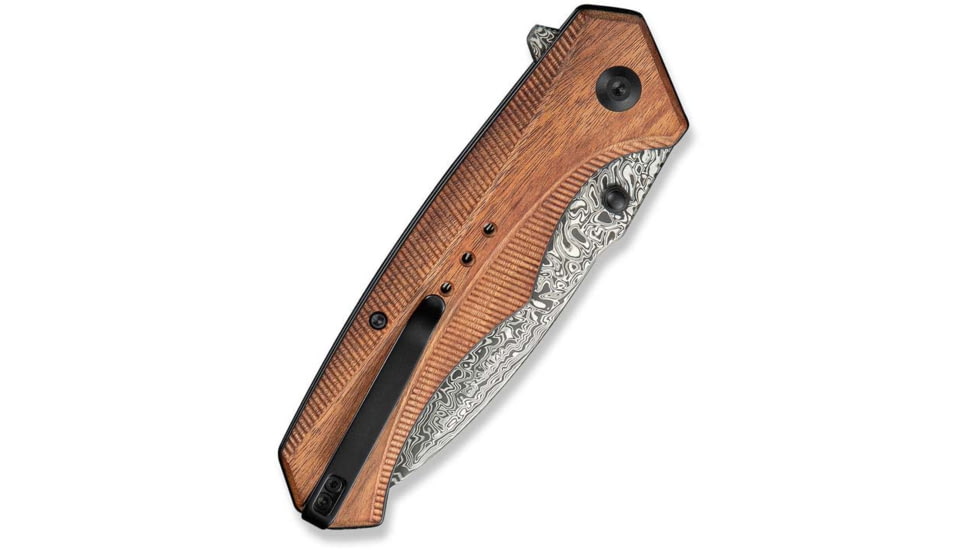 CIVIVI Photonix Flipper &amp; Thumb Stud Knife Guibourtia Wood Handle 3.7inch Damascus Blade C23081b-ds1 - C23081B-DS1