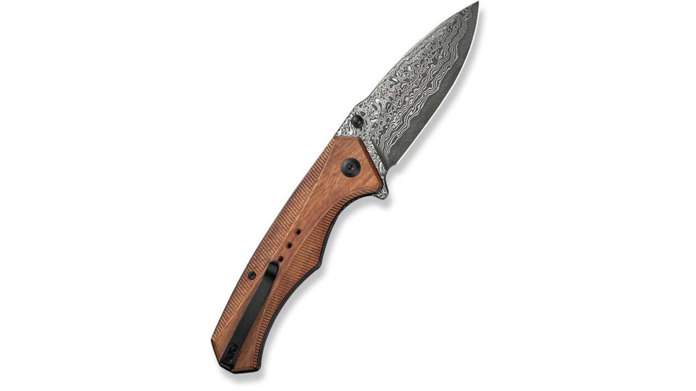 CIVIVI Photonix Flipper &amp; Thumb Stud Knife Guibourtia Wood Handle 3.7inch Damascus Blade C23081b-ds1 - C23081B-DS1