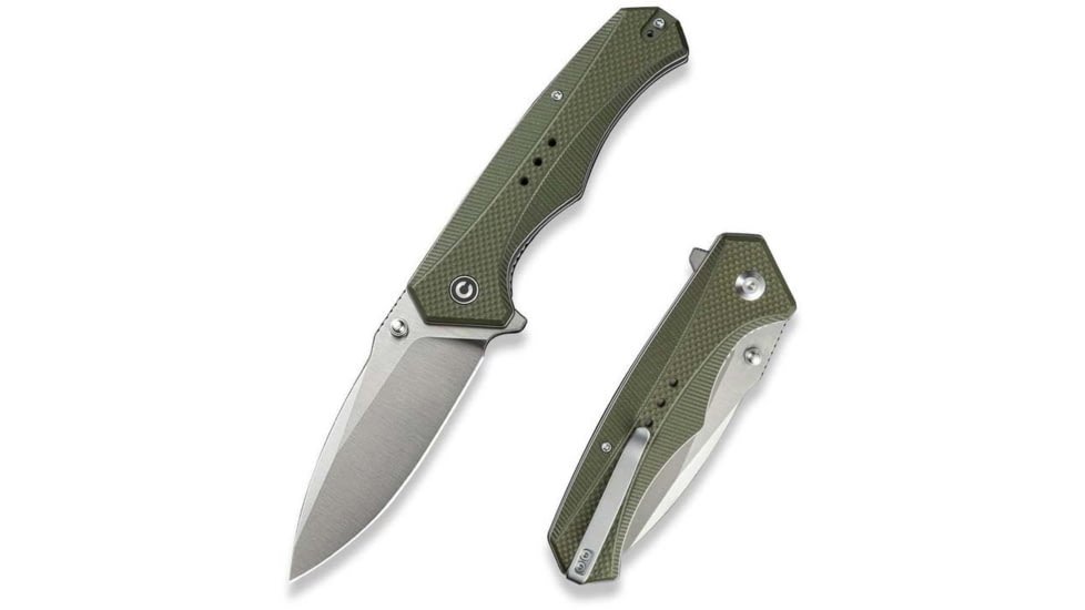 CIVIVI Photonix Flipper &amp; Thumb Stud Knife Od Green Coarse G10 Handle 3.7inch Satin Finished 14c28n Blade C23081b-2 - C23081B-2